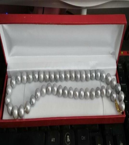 

gorgeous 18inch natural 910mm tahitian gray pearl necklace 14k gold clasp3939831, Silver