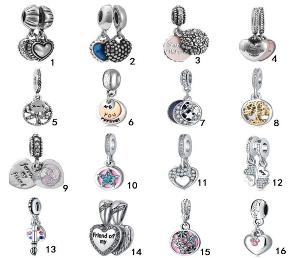 

european family tree of life craft beads charms big hole loose spacer crystal heart pendant for bracelet necklace fashion jewelr7086529, Bronze;silver