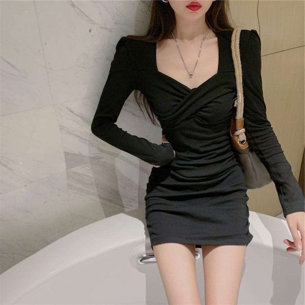 

babe dress autumn light mature style hip skirt design womens temperament slim, Black;gray