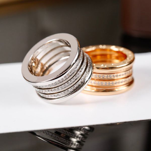 

trendy 925 sterling silver crystal rings for women and men new arrival dupe brand jewelry, Golden;silver