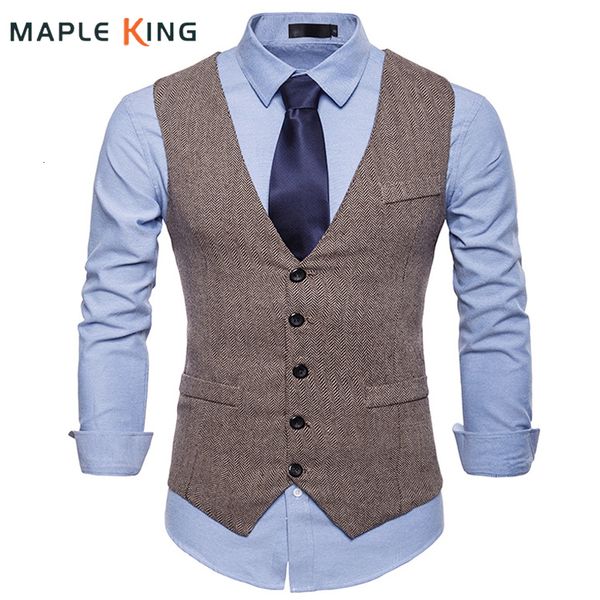 

men's vests fashion suit vest men formal dress vest colete masculino herringbone gilet fitness sleeveless jacket wedding waistcoat men, Black;white
