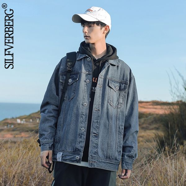 

men's trench coats spring autumn denim jacket men casual loose jackets turn down collar and coat 230808, Tan;black