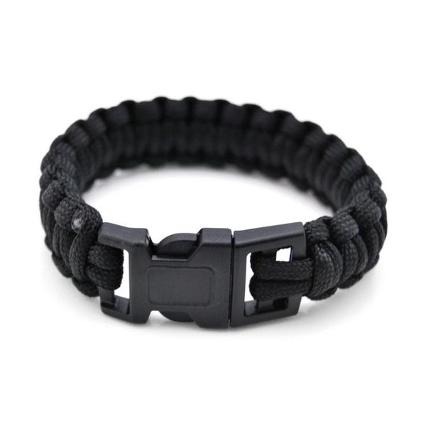 

survival paracord chain bracelets fit for men outdoor camping hiking emergency rope link bracelet bangle buckle wristband male jew3290788, Black