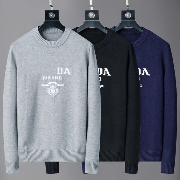 

men's plus-size sweater knit sweater crew neck women's men's alphabet jacquard sweater y8s414