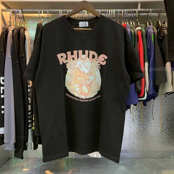

oversized rhude letter t-shirt women men t shirt short sleeve tees, White;black