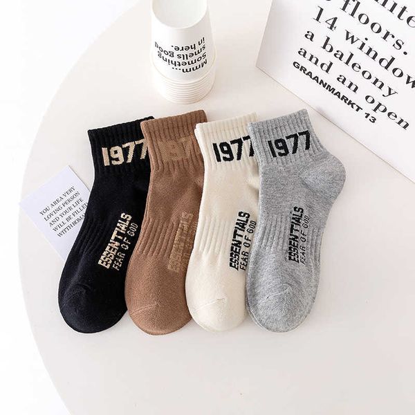 

fog reproduction letter ess 1977 fashion socks factory brand co branded personalized ins style short socks low shallow mouth socks trend, Black