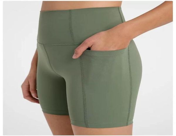

178 side pocket yoga short new through high waist women solid sports gym wear breeches leggings elastic fitness lady yogaworld1414933, White;black