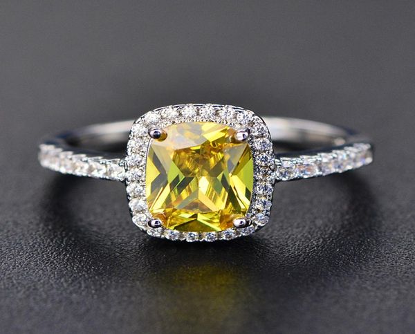 

925 sterling silver moissanite certified diamond wedding ring for women luxury engagement square colored gemstone zircon fashion r8271716, Slivery;golden