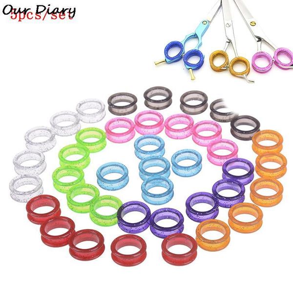 

scissors shears ring 5pcs set colorful silica gel hair rings cutting barber haircut scissor circle hairdressing 230809