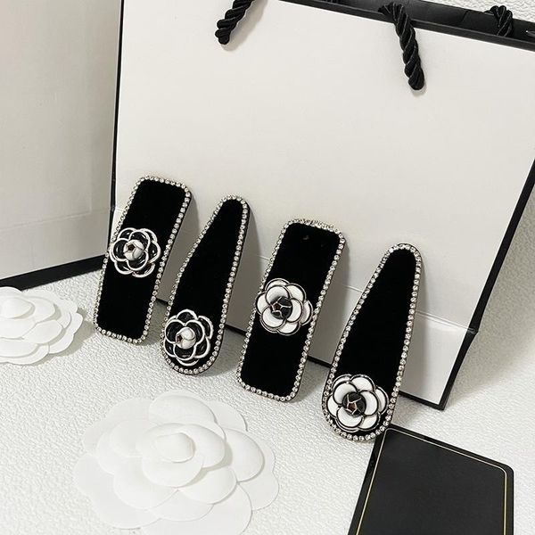 

brand designer hair clips barrettes high end fashion design hairpin popular brand headwear new high-end sponge diamond hair clip fine design, Golden;silver