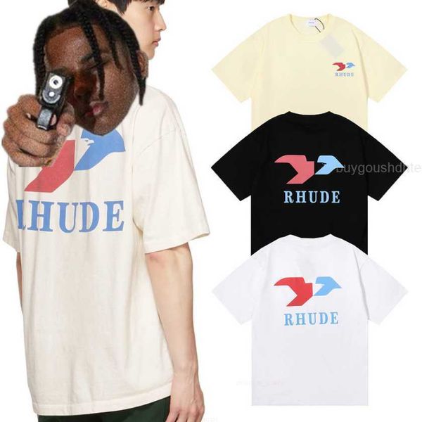 

2023ss rhude t-shirts men women short sleeve rhude tees, White;black