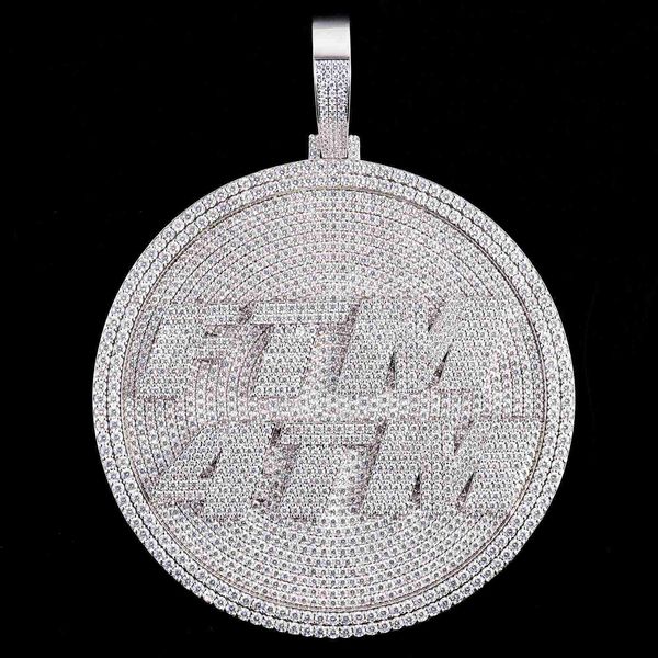 

designer jewelry luxury style iced out hip hop custom chain pendant 925 silver moissanite round jewelry s925 pendant charms for necklace