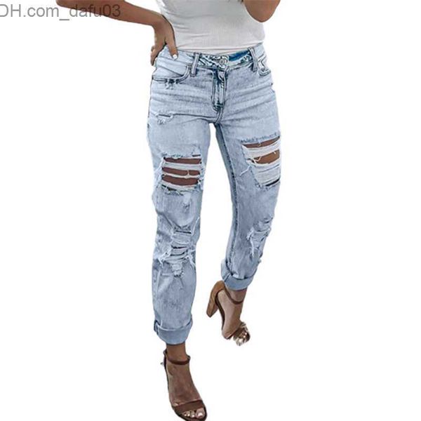 

women's pants capris women's hollow waist button spliced jeans summer trend street fit women's slim fit jeans casual light bl, Black;white