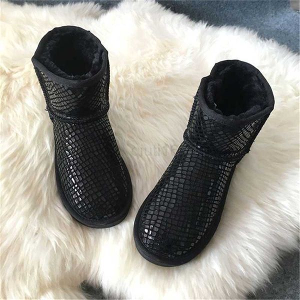 

boots new 2022 winter mujer botas fashion genuine leather woman snow boots winter boots women shoes warm shoes, Black