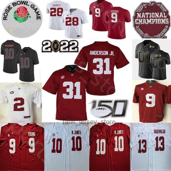 

alabama crimson tide football jersey bryce young will anderson jr. jase mcclellan traeshon holden jahmyr gibbs najee harris jaylen waddle ma, Black;red