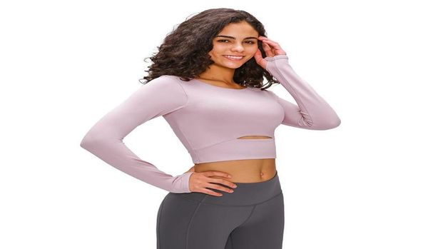 

yoga sports bra women gym fitness clothes longsleeved tshirt padded half length running slim athletic workout 115128