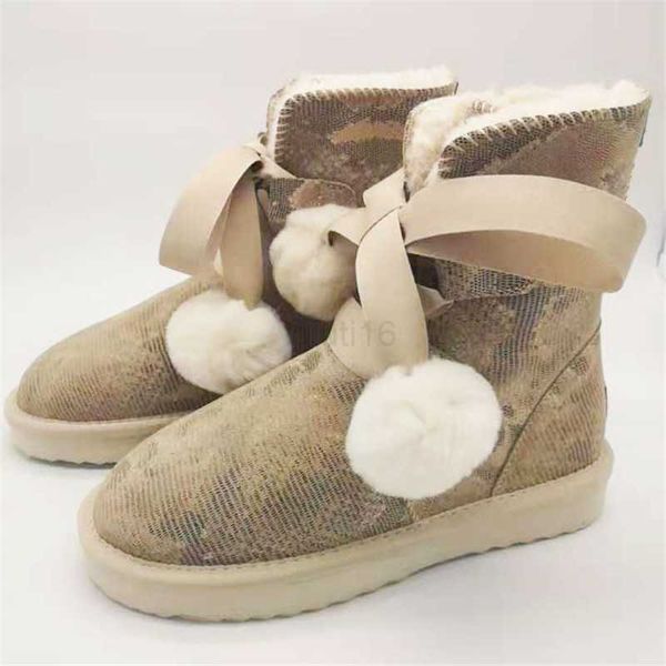 

boots waterproof genuine cowhide leather snow boots 2022 shoes women wool women boots warm winter shoes for women, Black