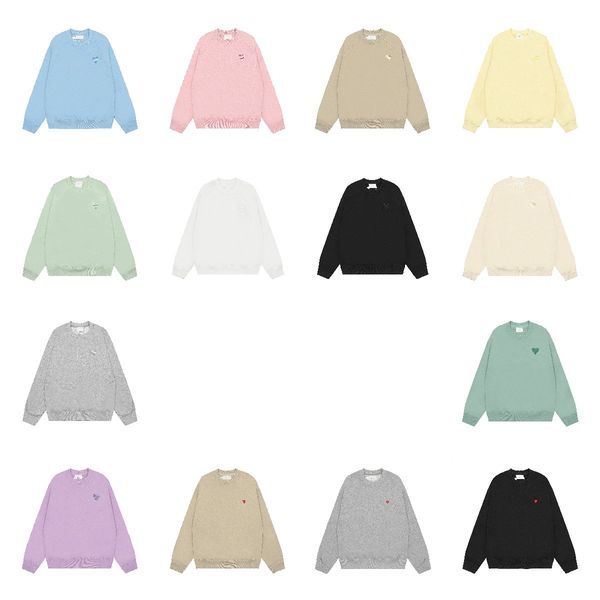 

fashion hoodie male designers amisparis hooded highs quality sweater embroidered red love round neck jumper couple sweatshirts 016, White;black