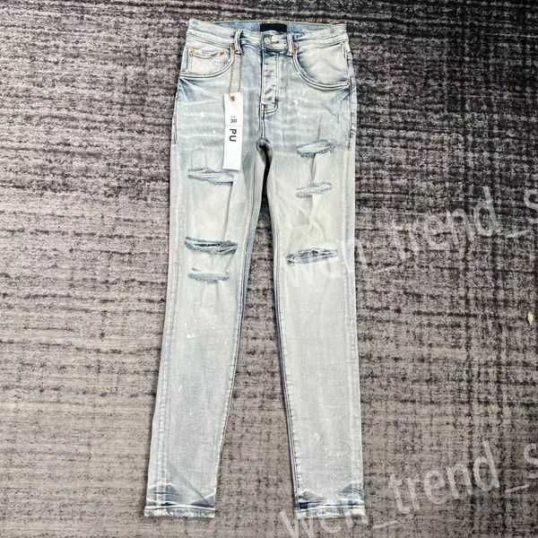 

man jeans designer purple skinny ripped biker slim straight pants stack fashion mens trend brand vintage pant us 1 gg42, Blue