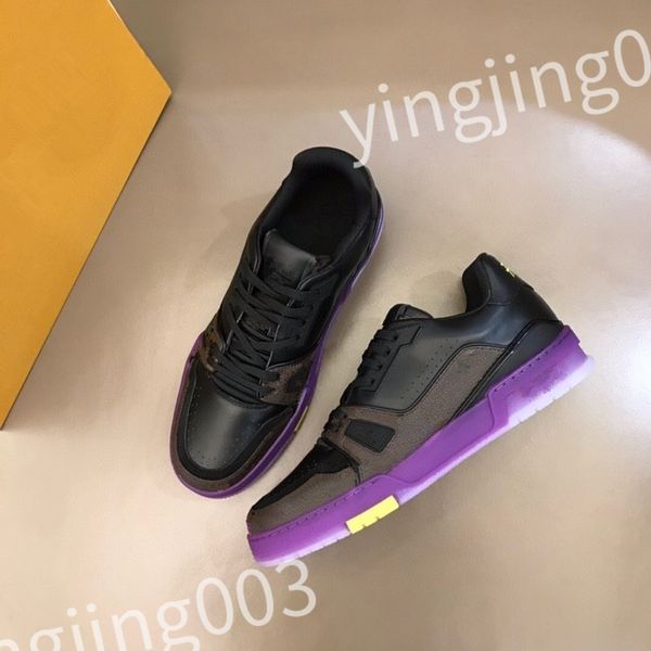 

2023 luxury sneaker shoes calf leather rubber outsole designers men women classics sneakers runner high casual shoes rd0804, Black