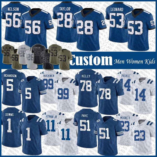 

5 anthony richardson 28 jonathan taylor football jersey indianapolises colts darius leonard quenton nelson josh downs michael pittman jr ken, Black;red