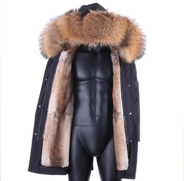 

men parka winter jacket long fur coat 2020 new waterproof man parkas natural fur collar hooded outerwear streetwear8381096, Black