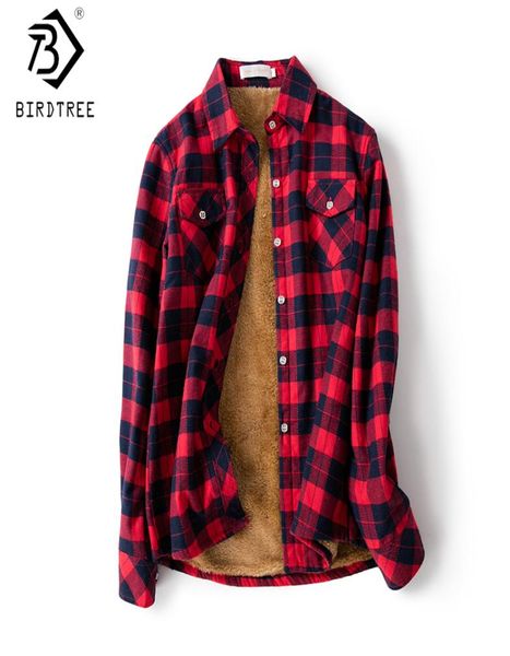 

velvet thick warm women039s plaid shirt female long sleeve mxxl winter fleece casual check blouse autumn clothes t77710a4084460, White