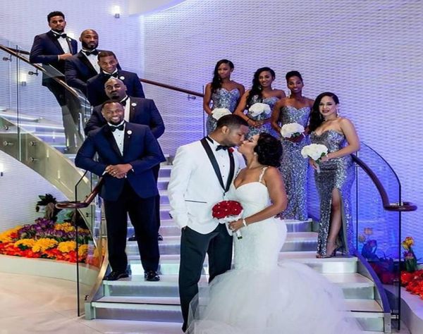 

south africa mermaid wedding dresses spaghetti straps lace appliques long wedding gowns charming sheer back floor length brid7960141, White