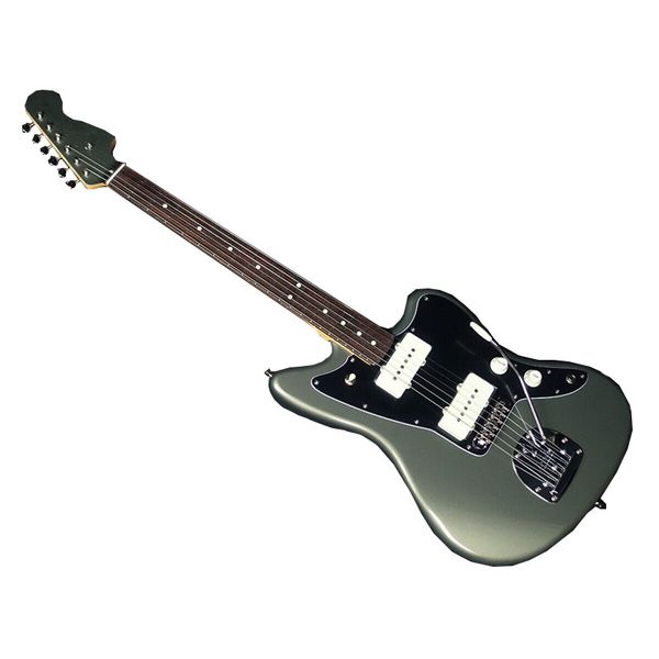 

hybrid ii jazzmaster jasper olive metallic with matching electric guitar