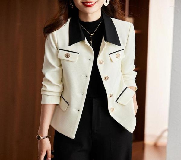 

women039s suits 4xl color splicing english style green white coats rose red suit casual blazers women korea multicolor jac4212182, White;black