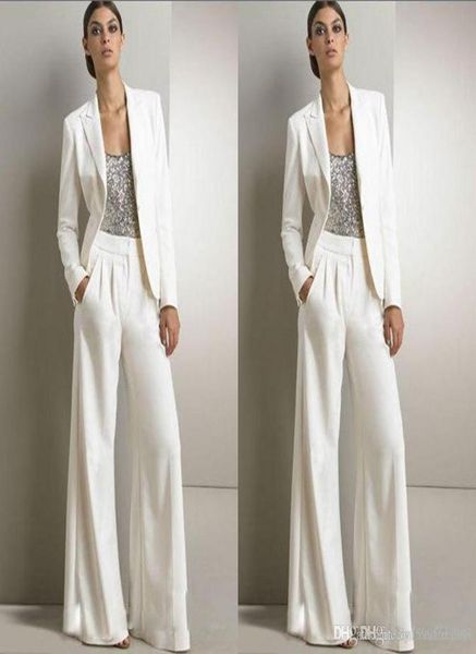 

2021 new bling sequins ivory white pants suits mother of the bride dresses formal chiffon tuxedos women party wear new fashion mod6680712, Black;red