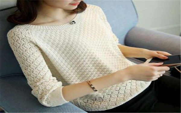 

2019 spring womens sweater o neck solid casual sweater female knitted pullovers long sleeve pink jumper tricot clothing pz14038932775, White;black