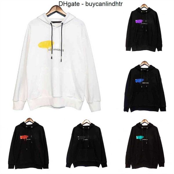 

21ss mens women designer angels hoodie sweater sweatshirts streetwear t shirt goose canada jackets pa of ow white fog palms bear hoodies xi9, Black