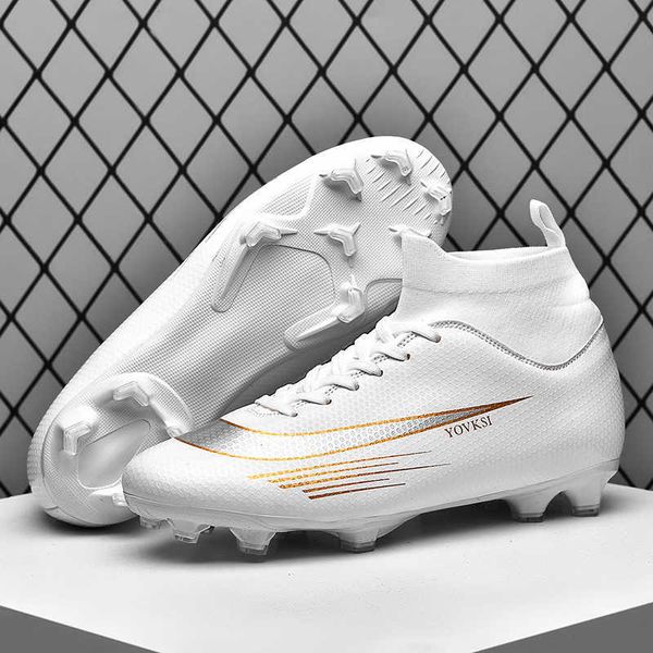 

high womens mens football boots tf ag soccer shoes comfortable youth training shoes long nail black white color