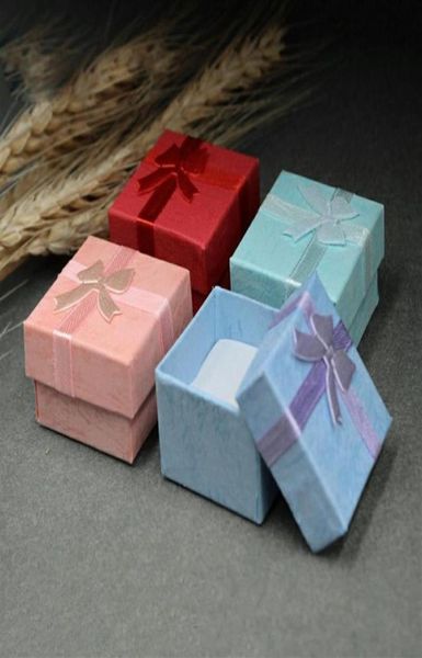 

lot multi colors ring stud jewelry storage paper box earring packaging gift box packing box carton for jewelry 4 4 3 cm 48pcs30617434477, Black;white