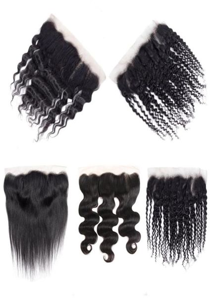 

brazilian straight hair lace frontal for human hair bundles peruvian virgin body deep wave frontal closures kinky curly huma5732144, Black;brown