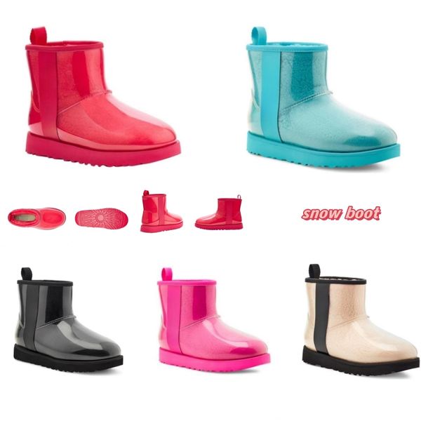 

australian snow boots womens warm boots ankle uggs bootss australian classic womens mini half winter full ugglly furry satin usa gs booties, Black