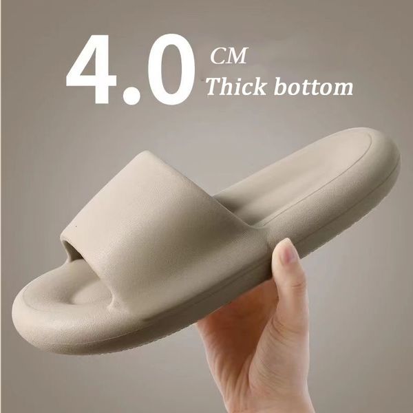 

slippers women cloud soft eva men home outdoor slipper summer beach bedroom shoes flip flops thick bottom sandals 230808, Black