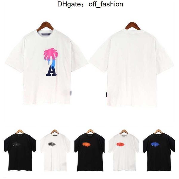 

designer pa t-shirt luxury tees print palms t shirts mens womens angle short sleeve casual streetwear clothing clothes 2023 hng0, White;black