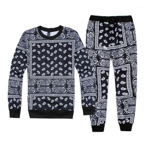 

hip hop womenmen jogger pantssweatshirt paisley graphic bandana tracksuit sweatpants hoody cashew floral streewear sxxl r240112186224, Gray