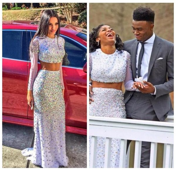 

two pieces white prom dresses 2016 luxurious beaded crystal sweep formal african fashion formal wear for women 20162884301, Black