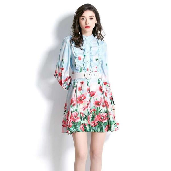

womens dress spring and summer floral french, Black;gray