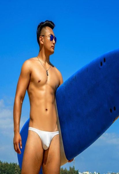 

men039s shorts tight low waist men swimwear 2021 gay bikinis half pack hip swimsuits thong bathing suits swim briefs3222666, White;black