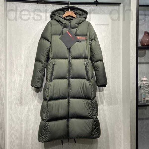 

women's down & parkas designer p family's three corner standard white goose down thick hooded women's jacket 2022 winter new, Black