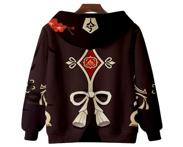 

men039s hoodies sweatshirts genshin impact zipup hoodie hu tao cosplay men woman hooded casual street clothing cartoon kids 2109555, Black