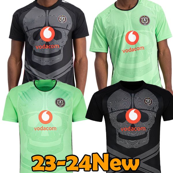 

23/24 orlando pirates soccer jerseys o mosele mabasa nyauza lorch monyane nyauza puie o 2023 2024 men home away football shirt, Black;yellow