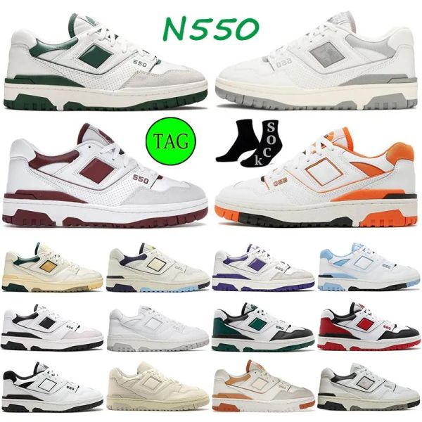 

new nb running shoes n550 550 rich paul natural green white grey oreo silver unc sea salt burgundy blue black auralee bb550 550s designe upz