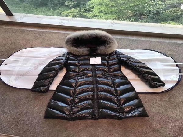

long hooded fox collar womens down jacket 039nfc039 xurys designers france aaa quality brand puffer jackets size 141438799, Black