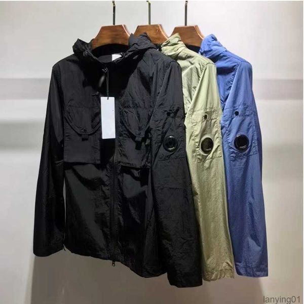 

man's jacket long seleeve waterproof multi function pocket sports two outside pockets daily cusual loose coat, Black