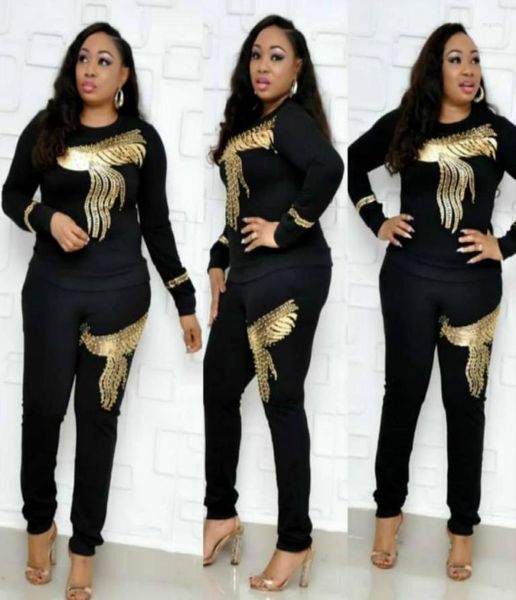 

ethnic clothing african sets for women 2022 long sleeve beading sequined elastic bazin baggy pants rock style dashiki famous suit 7266916, Red